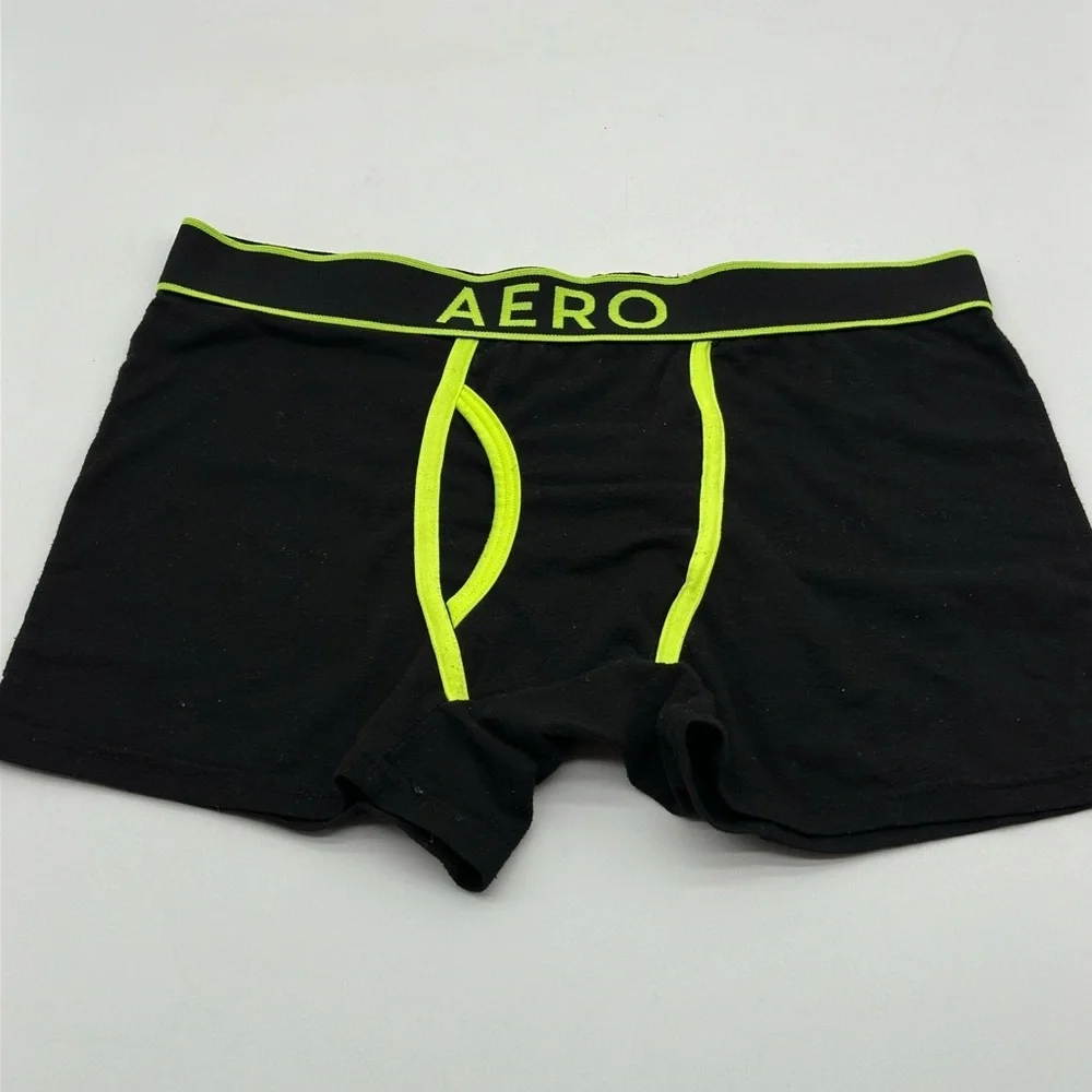 Aeropostale Boxer Brief Size Medium 2 Count Fly-Front Cotton Stretch Pink &Green